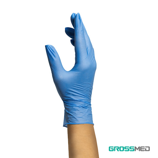 GUANTES DE NITRILO COLOR AZUL TALLA M X 1 (GROSSMED)